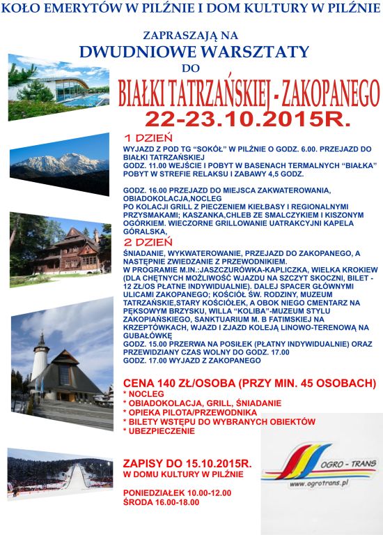 Warsztaty wyjazdowe, Białka Tatrzańska, Zakopane